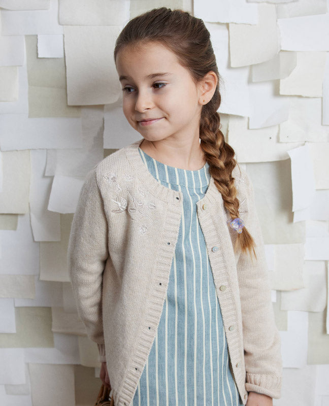 Noa Noa miniature autumn range for girls - cardigan and blue stripe dress